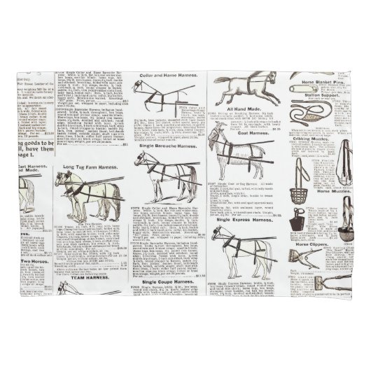 Housse D'oreillers Cheval Antique Publicité Journal Art (devant)