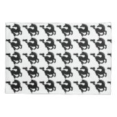 Housse D'oreillers Cheval noir lapin d'oreiller blanc (Dos)