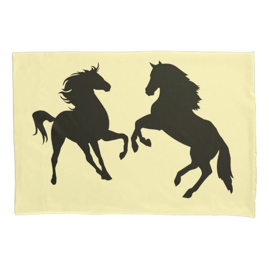 Housse D'oreillers Chevaux Couple Coussin Coque - Vos couleurs (devant)