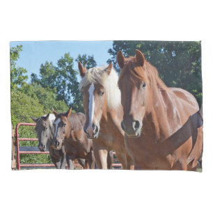 Housse D'oreillers Chevaux dirigés de nouveau à la grange
