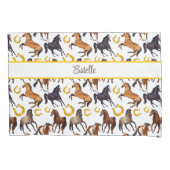 Housse D'oreillers Chevaux et motif de chaussures de cheval personnal (devant)