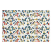 Housse D'oreillers Chevaux scandinaves : Art populaire coloré (Dos)