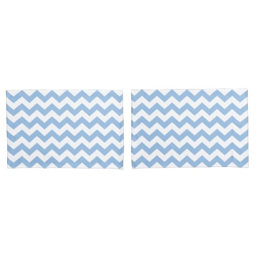 Housse D'oreillers Chevron bleu bébé (devant-Set)