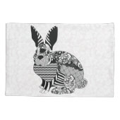 Housse D'oreillers Chevron Et Lapin Floral (Dos)