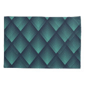 Housse D'oreillers Chevron Op-Art bleu néon. (Dos)