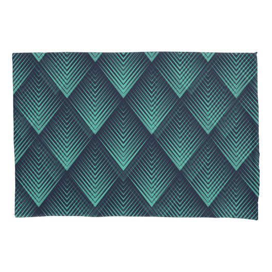 Housse D'oreillers Chevron Op-Art bleu néon. (devant)