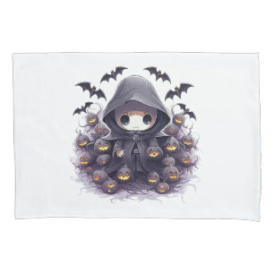Housse D'oreillers Chibi Grim Reaper Halloween - Fantastique sombre a