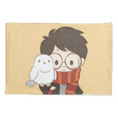 Housse D'oreillers Chibi HARRY POTTER™ & Hedwig (Dos)
