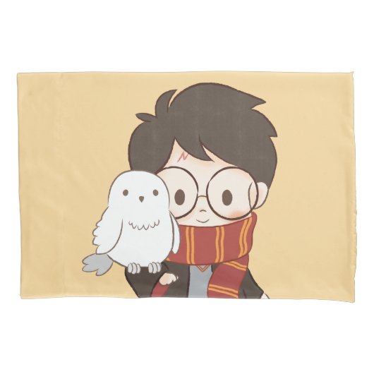 Housse D'oreillers Chibi HARRY POTTER™ & Hedwig (devant)