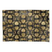 Housse D'oreillers Chic Black & Gold Art Deco Shell Motif (devant-gauche)