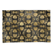 Housse D'oreillers Chic Black & Gold Art Deco Shell Motif (devant-Droit)