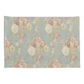 Housse D'oreillers Chic Bleu blanc et jaune Floral (Dos-Droit)
