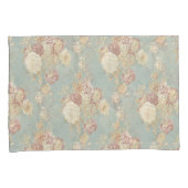 Housse D'oreillers Chic Bleu blanc et jaune Floral (devant-Droit)