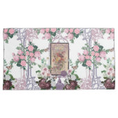 Housse D'oreillers chic français, rustique campagnard, motif floral,  (devant-Droit)