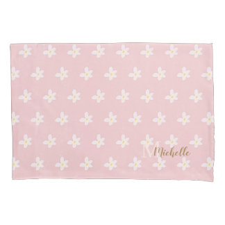 Housse D'oreillers Chic Rose Farmhouse Douceur Daisées Tendance Monog