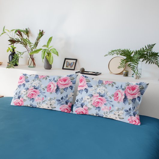 Housse D'oreillers Chic roses chic Shabby et fleurs blanches motif