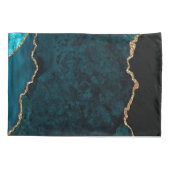 Housse D'oreillers Chic Turquoise Gold Parties scintillant Agate Pers (Dos)