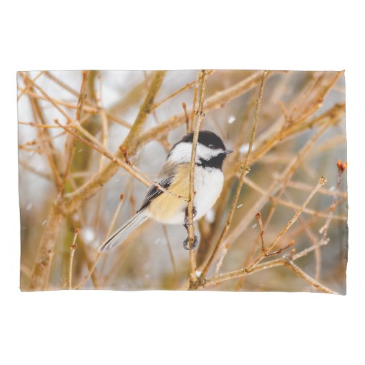 Housse D'oreillers Chickadee au plafond noir - Photo originale (devant)