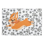 Housse D'oreillers Chien chiot de Corgi drôle (Dos)