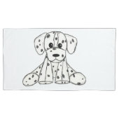 Housse D'oreillers Chien en dalmate dessin simple noir (devant-gauche)