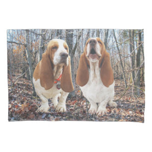 Housse D'oreillers Chiens de basset dans le cas de coussin de Basset