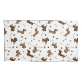 Housse D'oreillers Chiens de Dachshund et os mignons Doxies (Dos-Droit)