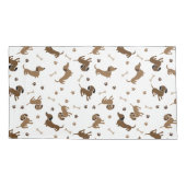 Housse D'oreillers Chiens de Dachshund et os mignons Doxies (Dos-gauche)