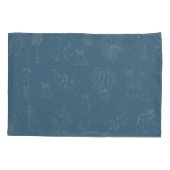 Housse D'oreillers Chiens Lady Toile de Jouy Dark Turquoise (Dos)