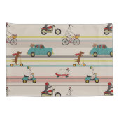 Housse D'oreillers Chiens se déplaçant dans les véhicules Motif (Dos-Droit)