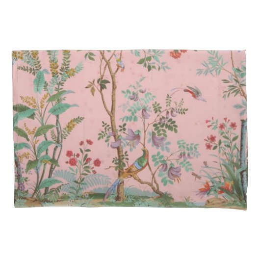 Housse D'oreillers Chinoiserie rose (devant)