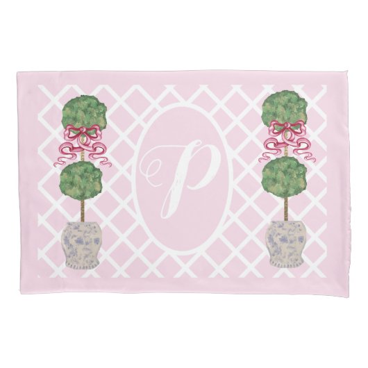 Housse D'oreillers Chinoiserie rose Ginger Jar Jars Topio Panier Pi (devant)