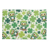 Housse D'oreillers Chouette bébé mignonne St Patrick dessin animé (Dos)