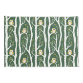 Housse D'oreillers Chouette lunaire et Motif de bouleau (Dos-Droit)