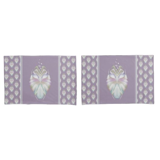 Housse D'oreillers Chouette Oracle Pastel Purple (devant-Set)