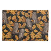 Housse D'oreillers Chouettes d'automne sur noir (Dos-gauche)