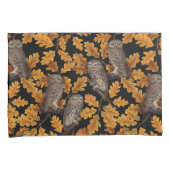 Housse D'oreillers Chouettes d'automne sur noir (devant-Droit)