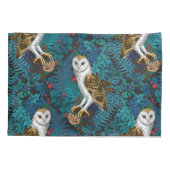 Housse D'oreillers Chouettes, fougères, chênes et baies 3 (Dos-gauche)