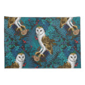 Housse D'oreillers Chouettes, fougères, chênes et baies 3 (Dos-Droit)