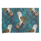 Housse D'oreillers Chouettes, fougères, chênes et baies 3 (devant-Droit)