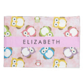 Housse D'oreillers Chouettes mignonnes, Chouette Motif, Chouettes col (Dos)