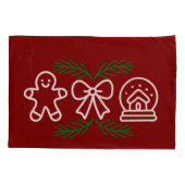 Housse D'oreillers Christmas Cookies & Snow Globe Festive Design (Dos)