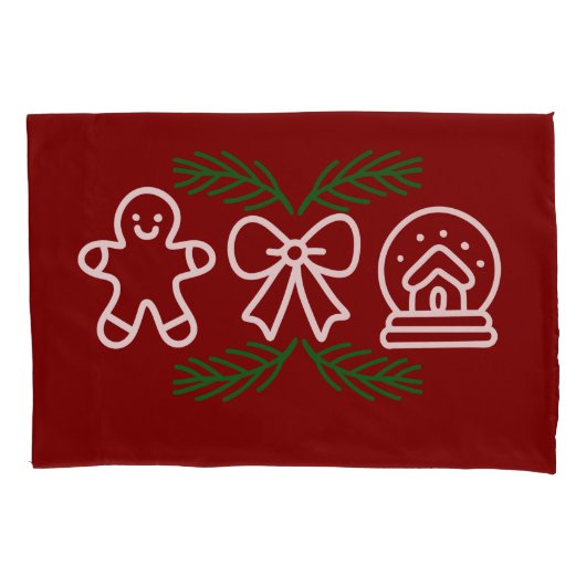 Housse D'oreillers Christmas Cookies & Snow Globe Festive Design (devant)