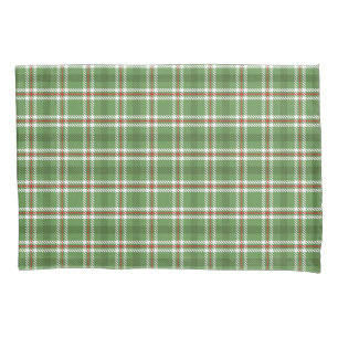 Housse D'oreillers Christmas Green Rustic Holiday Plaid Farmhouse