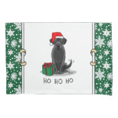 Housse D'oreillers Christmas Père Noël Black Labrador Retriever Cute (devant-gauche)