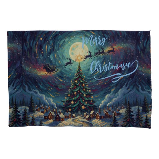 Housse D'oreillers Christmas Pillowcase Standard 20x30 Starry Night (devant)