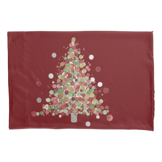 Housse D'oreillers Christmas Polka Dot Tree Holiday (devant)