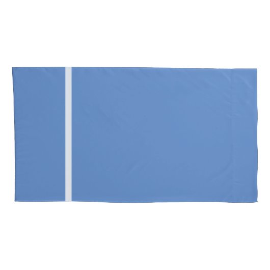 Housse D'oreillers Ciel Bleu Blanc Rayure de finition (Dos-Droit)