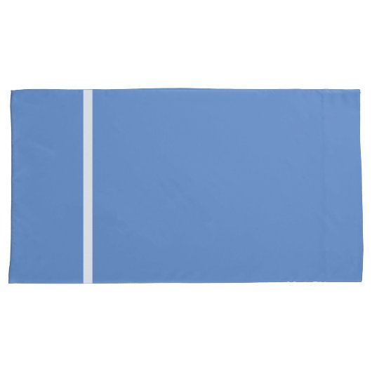 Housse D'oreillers Ciel Bleu Blanc Rayure de finition (devant-Droit)