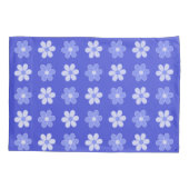 Housse D'oreillers Ciel Bleu & Fleurs Blanches sur Bleu (Dos)