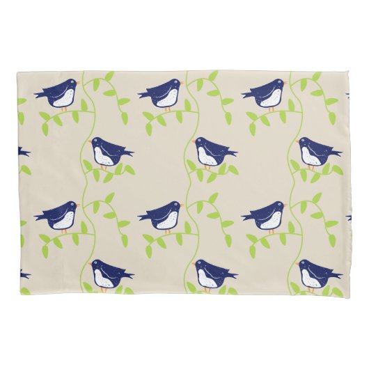 Housse D'oreillers Cinquante-neuf - deux oiseaux bleus coussin coque (devant)